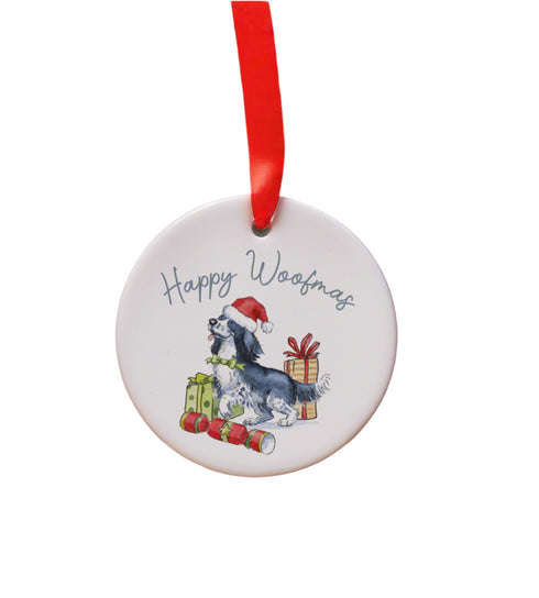 Sprocker Black & White Ceramic Circle Decoration